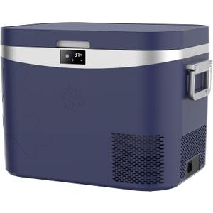 Megiu Car Refrigerator, Portable Car Fridge 12V Refrigerator 19 Quart (18 Liter) Freezer Compressor Cooler 12V/24V DC 110240 V AC for Outdoor, Camping, Travel, Home Use -0.4~+59 (Blue)