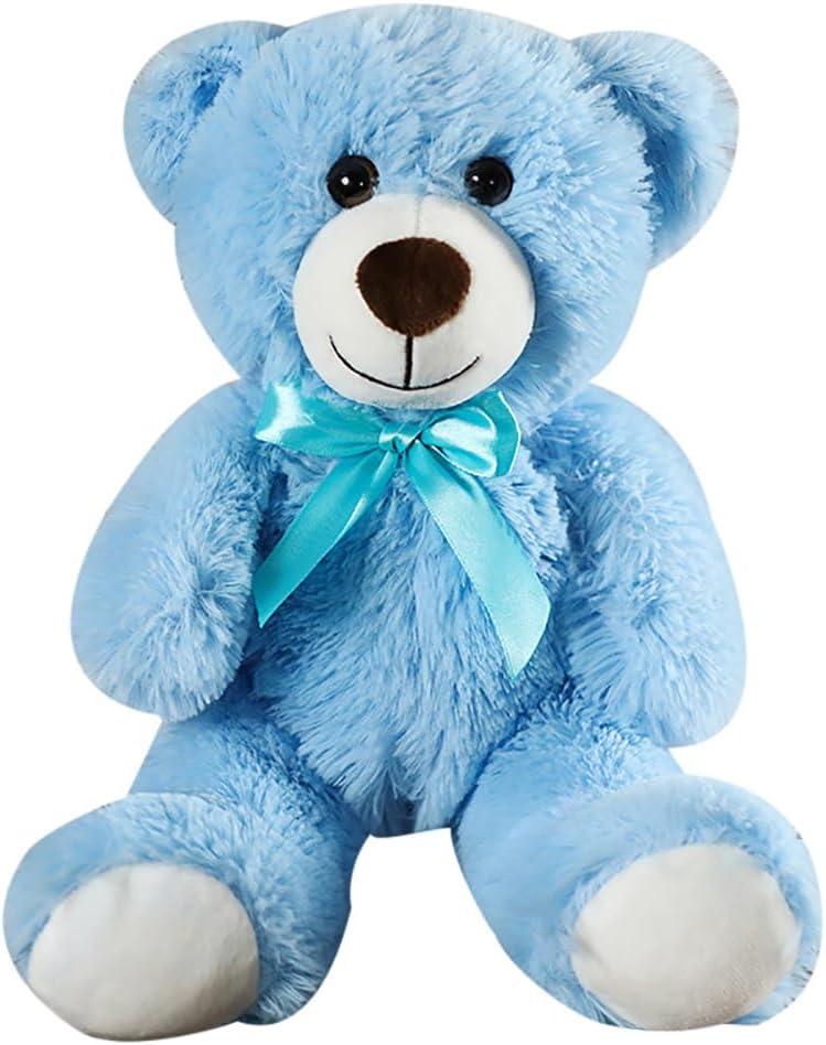 Teddy Bear Stuffed Animal, 12inch Teddy Bear Plush Toy, Birthday Valentine's Day Xmas Gifts for Kids Boys Girls Friends (B-Blue)