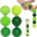 Silicone Magnetic Balls, Fidget Toys, 6-Pack Stress Relief Toys for Adults, Teens, Sensory Toy for Fingers Hands, Quiet Office Desk Toys with Textures, Magnet Fidget Fun Gift (Green)