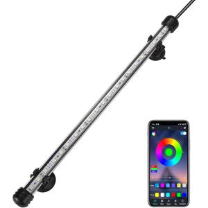 GreenSun Fish Tank Aquarium Light: Submersible Led Lamp - 15 Inch Waterproof Strip Spotlight with APP Control (15inch/38cm)
