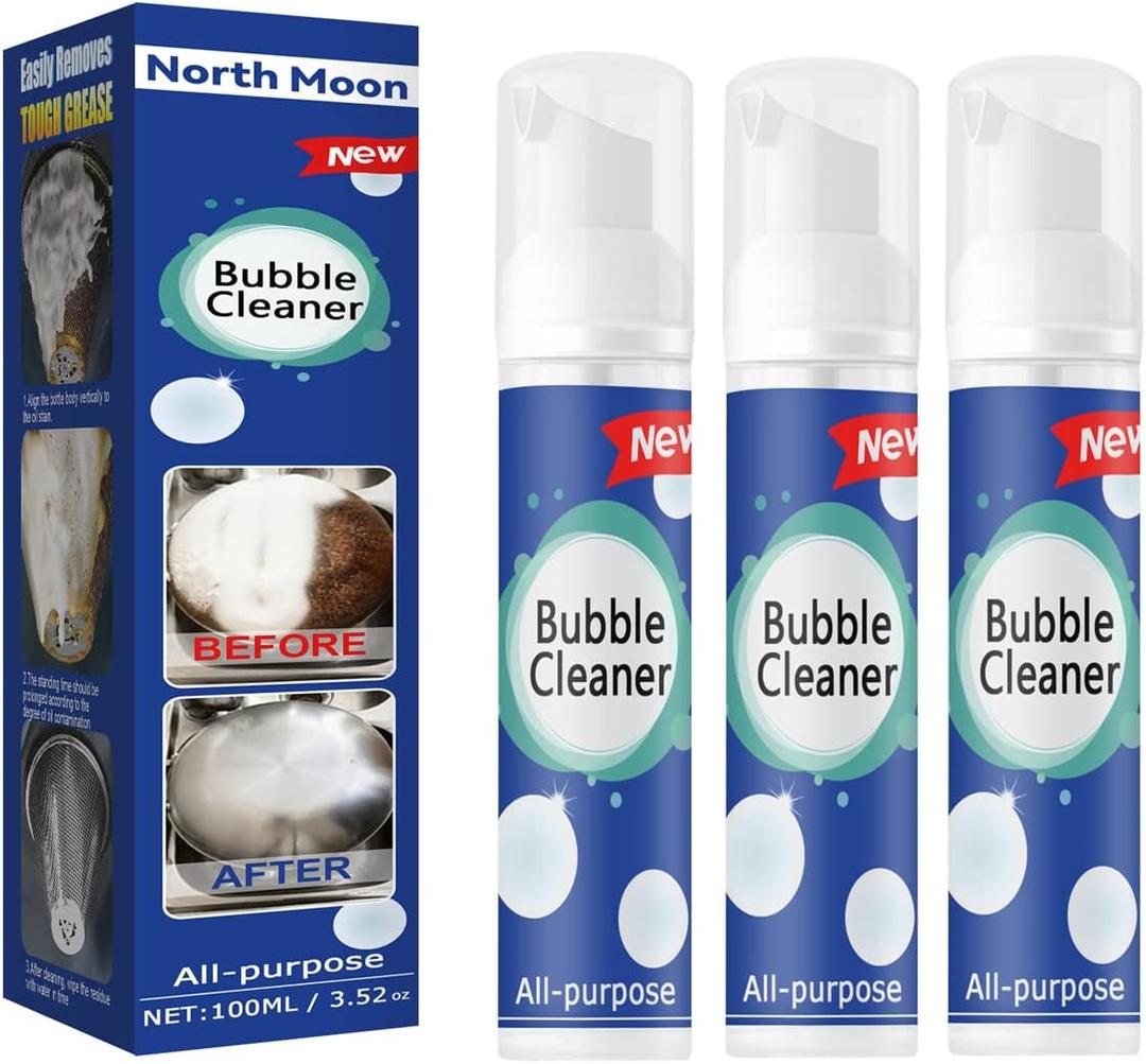 Bubble Cleaner, All Purpose Bubble Cleaner Kitchen Deep Cleaning Spray, All-purpose Rinse-free Cleaning Spray (3PC)
