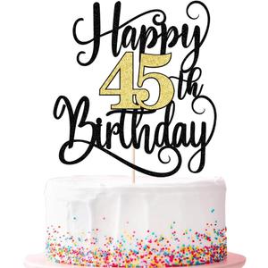 happy 45th birthday cake topper,45 birthday party cake decorations