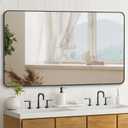 DESBING 36" x 48"Bathroom Mirror, Matte Black Wall Mirror with Metal Frame, Decorative Rectangular Vanity Mirror for Bedroom Bathroom Living Room Entryway (Horizontal/Vertical)