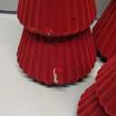 Lanpn 4 Pcs 6" 8" 10" Christmas Velvet Tree Figurine Decoration, Xmas Cone Tree Set Indoor, Small Tabletop Pine Trees Statue, Mantel Table Centerpiece Home Entryway Winter Holiday Decor, Red