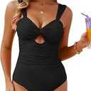 VIMPUNEC Women One Piece Tummy Control Swimsuit High Waisted Bathing Suit Cut Out Swimwear Size Medium