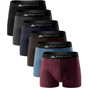 6 Pack Mens Merino Wool Underwear, Breathable Wool Boxer Briefs, Comfortable Soft Moisture Wicking Boxers Shorts (Large, Multicolor01)