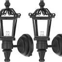 TOYANDONA 2pcs Dollhouse LED Wall Sconces 1: 12 Scale Wall Lamp Simulation Miniature Furnitures for DIY Dollhouse Living Room Mini Toy Wall Lamp Models Black