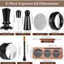 8PCS Espresso Accessories Kit, 53.3mm Espresso Tamper, Coffee Distributor, Tamping Station, WDT Tool, Puck Screen, Dosing Funnel, Espresso Tools Fits Breville 54mm Espresso Machines and Portafilters