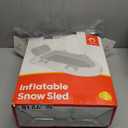 QPAU Snow Sled with Premium Canvas Cover, 2 Person Inflatable Heavy Duty Snow Tube with Reinforced Handles, Snow Sleds for Kids and Adults, Winter Toboggan Outdoor Toys Gifts for Family