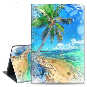 Case for Kindle Fire HD 10 & 10 Plus Tablet (11th Generation, 2021 Release) 10.1", Slim PU Leather Folio Stand Cover with Auto Wake/Sleep, Palm Tree