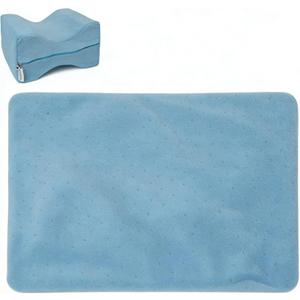 Knee Pillow Cover 10" x 8" x 6", Replacement Leg Pillow Case, Leg Pillow Cover Apply to Memory Foam Knee Pillow Case from Blue