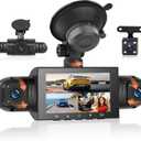 360 Degree View 4 Channel Dash Cam Front and Rear Inside Left Right, Dash Camera for Cars, Built-in Night Vision, 24/7 Recording Parking Mode Monitor