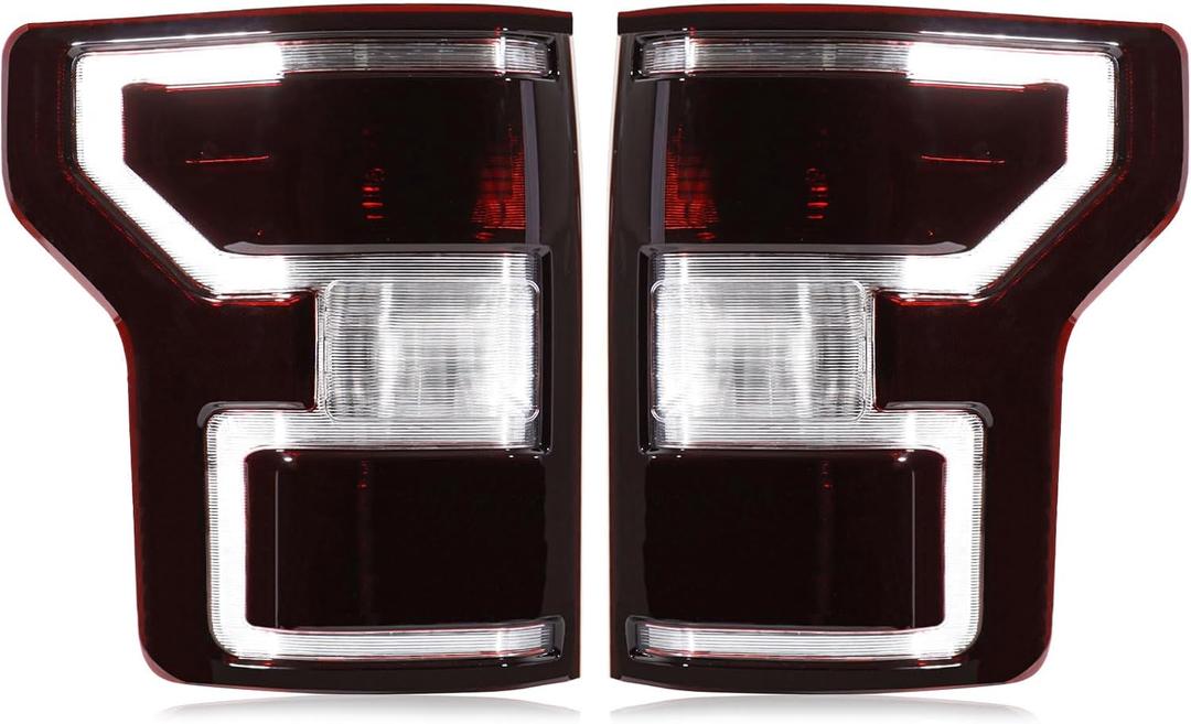 Tail Lights Kit Compatible with 2018 2019 2020 F150 Smoke Black Rear Taillights Assembly Replace for JL3Z-13405-H JL3Z13404G
