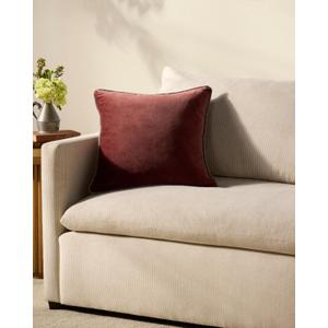 Loloi Chris Loves Julia Liza Collection PCJ0020 Wine 18'' x 18'' Cover Only Pillow Loloi Chris Loves Julia Liza Collection PCJ0020 Wine 18'' x 18'' Cover Only Pillow