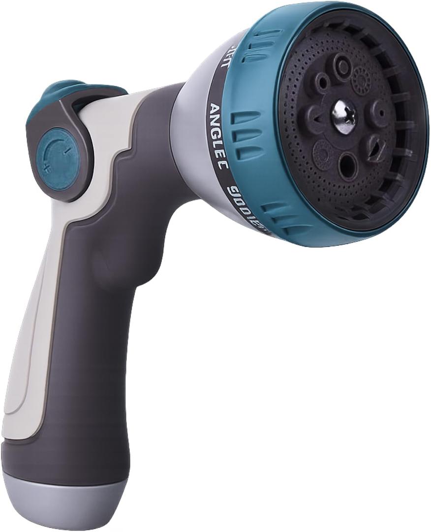 Garden Hose Nozzle  8-Pattern Hose Sprayer with Thumb Control  Watering Tool for Garden, Car Wash, Lawn Care & Pet Shower (1a.Blue)