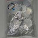 Happizza set 25mm(1 inch) Blank Pin Back Buttons Parts for Button Maker Machine 25mm, Round Badge Making Supplies, Includes Metal Cover, Plastic Button Back Cover, Clear Film&Blank Paper