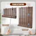 30" x 64" Bamboo Roman Shades, Blackout Window Blinds