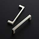 Ravinte 25 Pack Solid 4 Inch Square Cabinet Handles - Brushed Nickel Pulls for Kitchen Drawers and Cabinets - Hardware Handles