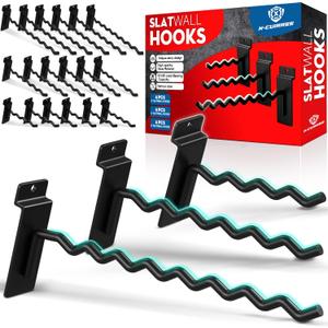 [Upgraded] Slatwall Hooks with Multi Size, Heavy Duty Steel, Firmly & Durable, 30LBS Load- Bearing Capacity, Tool Hanging for Slatwall of Store, Garage, Display Hooks for Retail