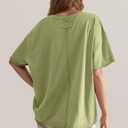 TARSE Oversized Tshirts for Women 2024 Loose Fit Summer Tunic Tops Soft Cotton Short Sleeve Boxy Tee, Small, Sea Mist (Green, S)