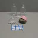 JohnBee Glass Spray Bottles with Silicone Sleeve, 2 Pack16 oz Empty Refillable Containers with Adjustable Spray Nozzles, Spray Bottles for Hair, Cleaning Solutions and Plants Olive Green&Pink