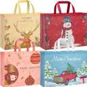 STYPOP 12 Pack 20" Extra Large Christmas Gift Bags, Reusable Jumbo Christmas Tote Bags with Handles, Perfect for Xmas Gift Wrap/Party Favor Supplies, 20"  15.7"  7"