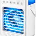 Portable Air Conditioners, Mini Air Conditioner Personal Evaporative Air Cooler with 4 Speeds 7 Colors, 600ML Portable Ac Unit Fan 2 Cool Mist Cooling Fan for Room Office Car