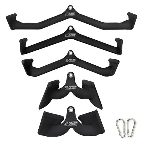 POWER GUIDANCE LAT Pulldown Attachments, Pull Down Bar with Ergonomic Handle, Cable Machine Attachments for More Effective and Less Fatigued Grip (Set of 5)