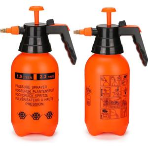 MRPAPA Pressurized Hand Sprayer - Multi-Purpose Garden Sprayer Gallon with Adjustable Nozzle (1L-Orange)