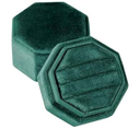 Ring Box 10Pcs Velvets Wedding Rings Box Octagonal Storage Box Dustproof Engagement Rings Holder for Wedding(Green)