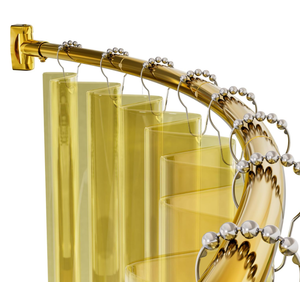 AmazerBath 20-84 Inches Arched Curved Shower Curtain Rod, Heavy Duty Shower Rod Rust Proof Bathroom Curtain Rod, Adjustable Telescoping Design Easy Segmented Installation, Need to Drill, Black