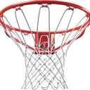 Spalding Regulation Size 18" Steel Basketball Rim with Net Included | Choose from Fixed or Breakaway | Replacement Rim for Indoor or Outdoor Hoop