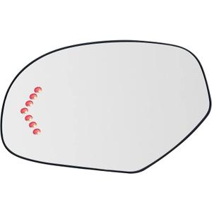 Driver Side Heated Mirror Glass Replacement For 2007-2013 Cadillac Escalade Yukon Suburban Silverado GMC Sierra Tahoe Avalanche Sierra - Side Mirror with Rear Holder and Turn Signal