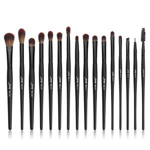 Jessup Eye Brushes Set, Vegan Makeup Brushes with Concealer Powder Eyeshadow Blending Eyeliner Spoolie Brush, 16pcs Premium Synthetic Black Cosmetic Brush T272