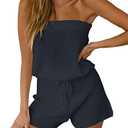 Chang Yun Womens Summer Jumpsuits Casual Loose Sleeveless Off Shoulder Elastic Waist Romper Loungewear Two Piece Outfits, XL