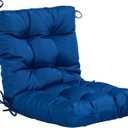 QILLOWAY Outdoor Chair Cushion for Patio Furniture, Waterproof Patio Cushions with Ties, Fade Resistant Replacement Pads for Outdoor Rocking Chairs,Royal Blue, Set Of 1