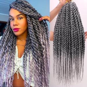 Amazon.com : ZHTks Jumbo Senegalese Twists Crochet Hair Pro looped Silver Gray Havana Twist Crochet Braids 6 Packs 18 Inch Synthetic Braiding Hair Extensions for Women(Tgrey#) : Beauty & Personal Care
