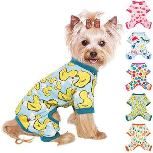 Dosuyi Dog Pajamas for Small Dogs, Soft Thin Pjs Jammies Cat Doggie, Summer Spring Pet Cute Puppy Clothes Outfits Doggy Boy Girl (Medium)
