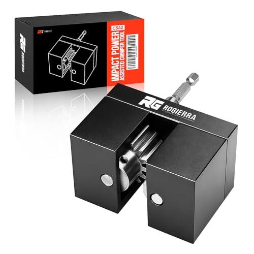 C5A2 Impact Power Assisted Crimper Tool for HVAC Ductwork - Manual Crimping Machine for 30-24 GA (0.41-0.71mm) Round Steel Pipe and Sheet Metal Fitting Splicing