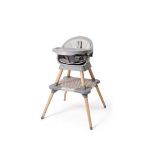 5-in-1 High Chair for Baby & Toddler - Convertible Baby Dining Seat - Portable Floor/Booster Seat - Adjustable Tray w. Cover - 5-Point Harness - Building Block Table & Chair - Stool (Gray)