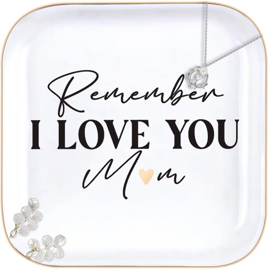 Jewelry Dish Tray Ceramic Trinket Dish and Daughter Rings Birthday Gifts from Daughter Birthday Gifts for in Law I Love You Remember Me