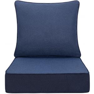 Volans 24 x 24 x 5 in Patio Chair Cushions Set, Waterproof Outdoor Couch Seat Cushion, Bottom and Back Cushions for Patio Furniture, Dark Blue