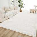 Shag Area Rug for Bedroom 4x6,White Fluffy Area Rugs for Living Room,Soft Fuzzy Rug Non-Shedding Indoor Plush Carpet for Kids Bedroom Nursery Dorm Home Decor