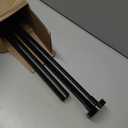 Black Tension Curtain Rod 41-126 In(4-10Ft), Long Curtain Rod No Drilling for Window or Bathroom,Outdoor Tension Rods for Patio, Heavy Duty Shower Rod,Rod Diameter 1.26In-One-bond stretching