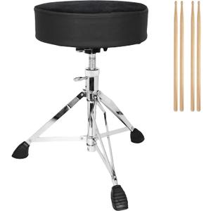 Adjustable Heavy Duty Swivel Drum Stool, Round Saddle Thick Padded Drum Seat