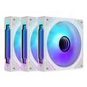 Prism4 Pro X3 120mm ARGB Reverse Case Fans,Infinity Mirror RGB Light Effect 5V 3PIN Motherboard Light Sync 800~1800RPM PWM PC Fan Suitable for Computer Case(Triple Pack White)