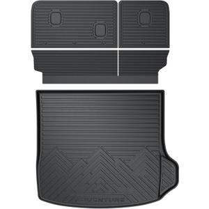 T TGBROS Cargo Mat for Jeep Grand Cherokee 2022-2025 2026 All Weather Cargo Trunk Mat Cargo Liner Back Seat Cover Protector TPE Black Non-Slip 3PCS (5 Seats Include 4XE, NOT for L)