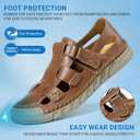 MAIZUN Leather Sandals for Men Summer Closed Toe Sandal Outdoor Fisherman Shoes Hiking Walking Shoes for Beach Walking Hiking Sport Sandal (10.5, Dark Brown)