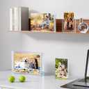 3 Pack Acrylic Picture Frames 8x10, 20%thicker Free Standing Desktop Display,Strong Magnetic Photo Frame, Double Sided Clear Picture Frames , Frameless Standing Desktop Frame for Home, Office, Gift Ready