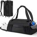 MIYCOO Gym Bag for Women Men, Duffle Travel Bag with Shoes Compartment and Wet Pocket, Waterproof Overnight Carry On Bag Backpack with Two Elastic Bottle Holders for Travel, Workout, Sports, Weekend
